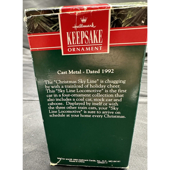 HALLMARK KEEPSAKE ORNAMENT TRAIN COLLECTION SKY LINE LOCOMOTIVE VINTAGE 1992 - Picture 4 of 14